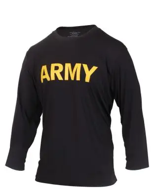 Rothco Long Sleeve T-Shirt - 'ARMY' Black - Long Sleeves