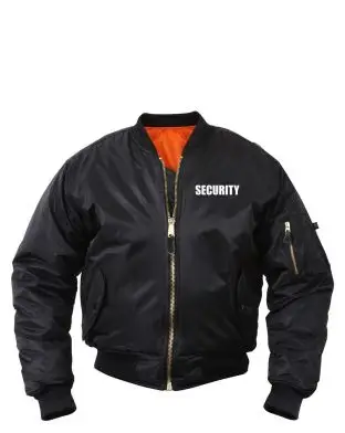 Rothco MA-1 Bomber Jacket with Security Print Black - Winter Jackets