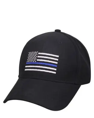 Rothco US Baseball Cap - Thin Blue Line Black - Caps