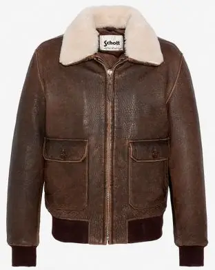 Schott N.Y.C. Vintage Leather Bomber Jacket - Leather Jackets